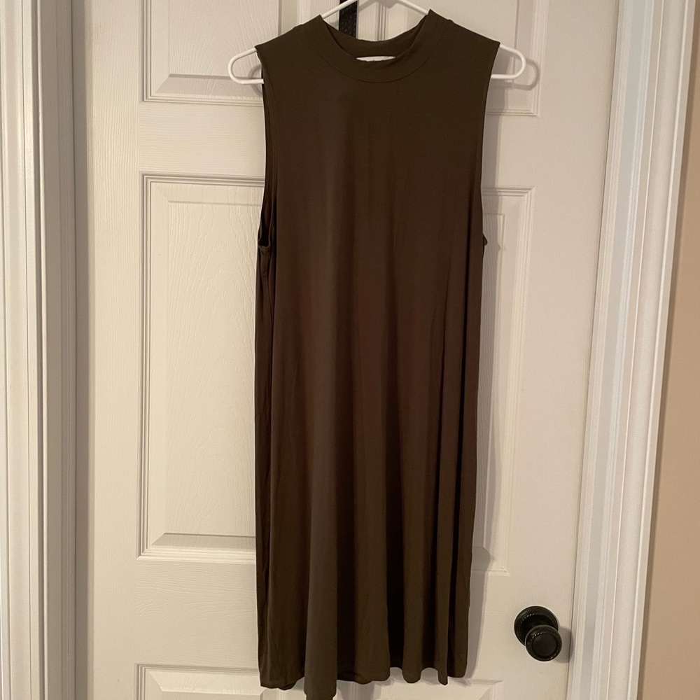 Olive sleeveless dress